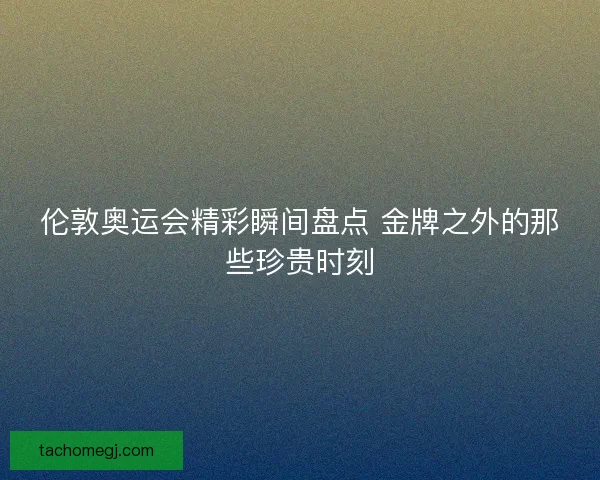 伦敦奥运会精彩瞬间盘点 金牌之外的那些珍贵时刻